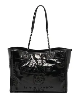 CHANEL Pre-Owned: Чёрная сумка-шоппер 