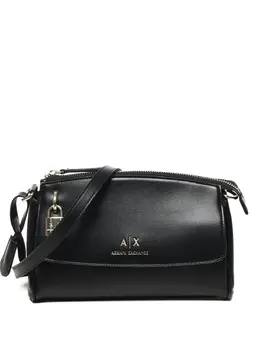 Armani Exchange: Чёрная сумка через плечо 