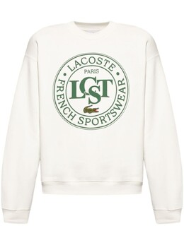 Lacoste: Белая толстовка 