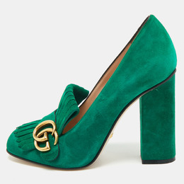 Gucci: Зелёные туфли  GG Marmont