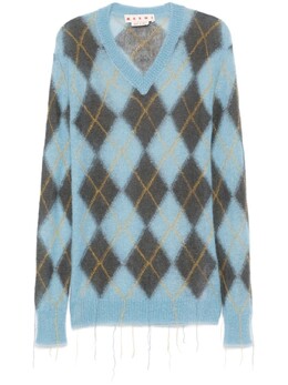 Marni: Синий свитер 