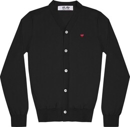 Comme Des Garçons Play: Чёрный кардиган  Heart