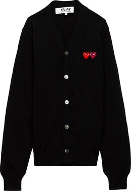 Comme Des Garçons Play: Чёрный кардиган  Double Heart