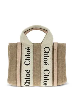Chloé: Бежевая сумка-шоппер  Woody