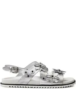 Tod's: Серебристые сандалии 