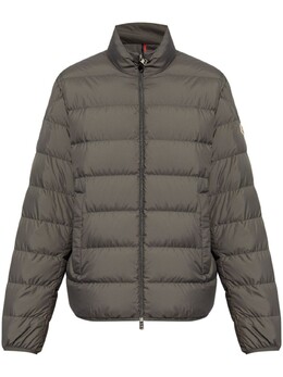 Moncler: Серый пуховик 
