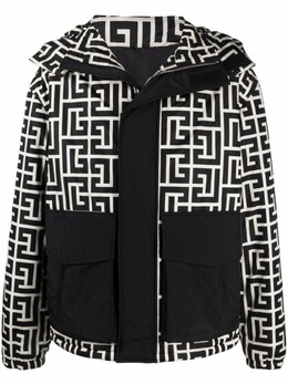 Balmain: Чёрный пуховик 