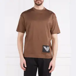 Emporio Armani: Коричневая футболка 