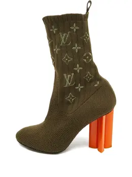 Louis Vuitton Pre-Owned: Зелёные ботинки 
