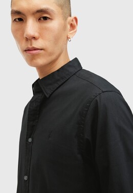 Allsaints: Чёрная рубашка 
