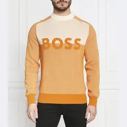 BOSS: Оранжевый свитер 