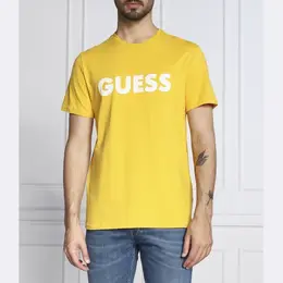GUESS: Жёлтая футболка 