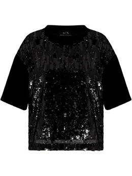 Armani Exchange: Футболка с блёстками 