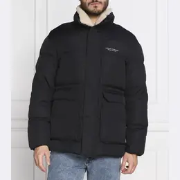 Armani Exchange: Синий пуховик 