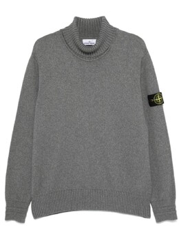 Stone Island: Серый свитер  Compass