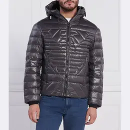 Emporio Armani: Серый пуховик 