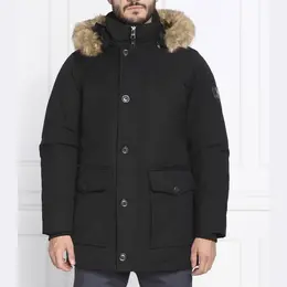 Tommy Hilfiger: Чёрный пуховик 