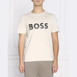 BOSS: Бежевая футболка 