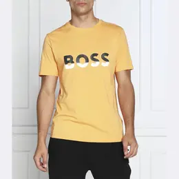 BOSS: Оранжевая футболка 