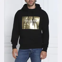 Versace: Чёрная толстовка 