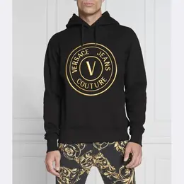 Versace: Чёрная толстовка 