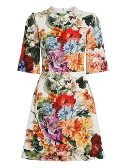 Dolce & Gabbana: Платье с растительным принтом 