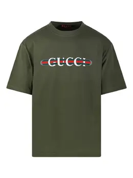 Gucci: Зелёная футболка 