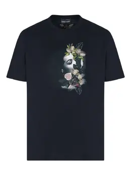 Emporio Armani: Футболка с растительным принтом 