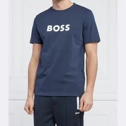 BOSS: Синяя футболка 