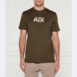Armani Exchange: Футболка цвета хаки 