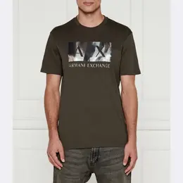 Armani Exchange: Футболка цвета хаки 