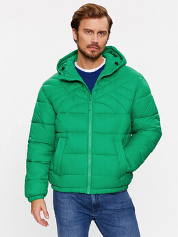 United Colors Of Benetton: Зелёный пуховик 