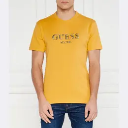 GUESS: Жёлтая футболка 