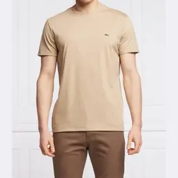 Lacoste: Бежевая футболка 