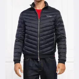 Armani Exchange: Синий пуховик 