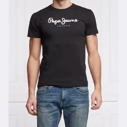 Pepe Jeans London: Чёрная футболка 