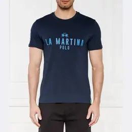 La Martina: Синяя футболка 