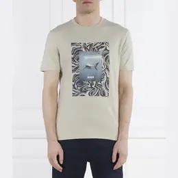 BOSS: Бежевая футболка 