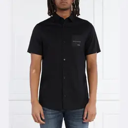 Armani Exchange: Чёрная рубашка 