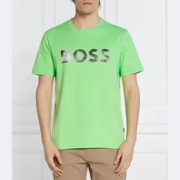 BOSS: Зелёная футболка 
