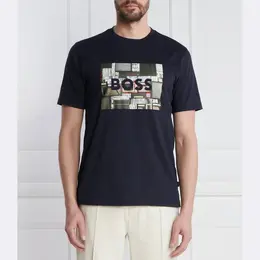 BOSS: Синяя футболка 