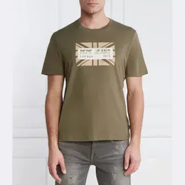 Pepe Jeans London: Зелёная футболка 