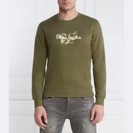 Pepe Jeans London: Толстовка цвета хаки 