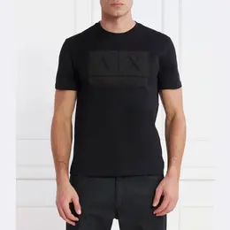 Armani Exchange: Чёрная футболка 