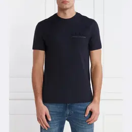 Armani Exchange: Синяя футболка 