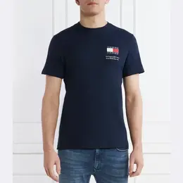 Tommy Hilfiger: Синяя футболка  Essential