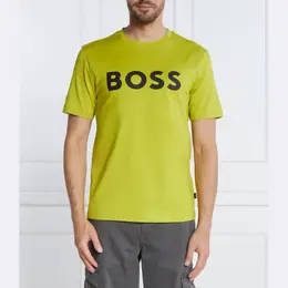 BOSS: Зелёная футболка 