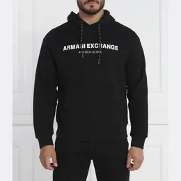 Armani Exchange: Чёрная толстовка 
