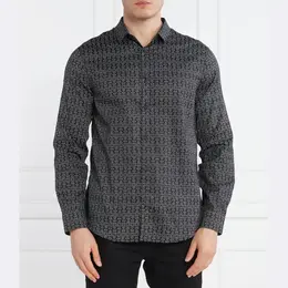 Armani Exchange: Чёрная рубашка 