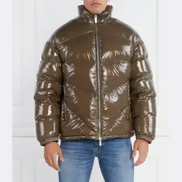 Armani Exchange: Пуховик цвета хаки 